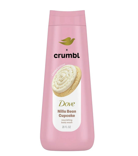 Dove x Crumbl Moisturizing Liquid Body Wash – Nilla Bean Cupcake Scent, 20 oz