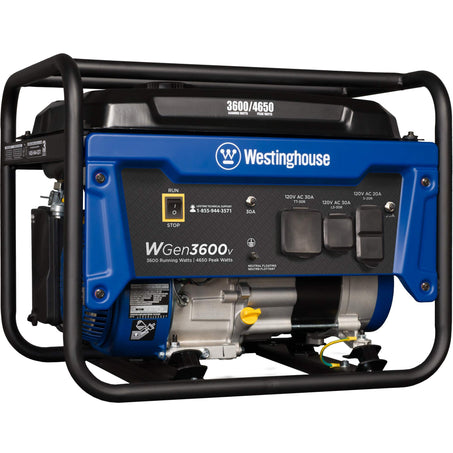 Westinghouse Outdoor Power Equipment 4650 Peak Watt Portable Generator, RV Ready 30A Outlet, Gas Powered.