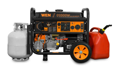 WEN 11,000-Watt 120V/240V Dual Fuel Portable Generator with Wheel Kit and Electric Start (DF1100T).